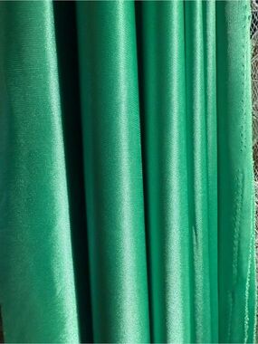 Lustrous Green Draped Home Art Fabric 8 yards vintage mermaidcore semi sheer